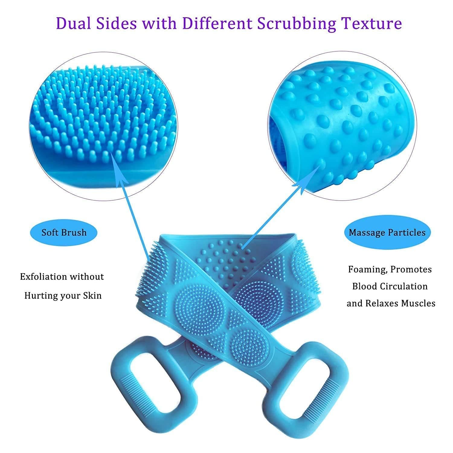 Back Scrubber- Silicone Body Double Side Bathing Back Scrubber